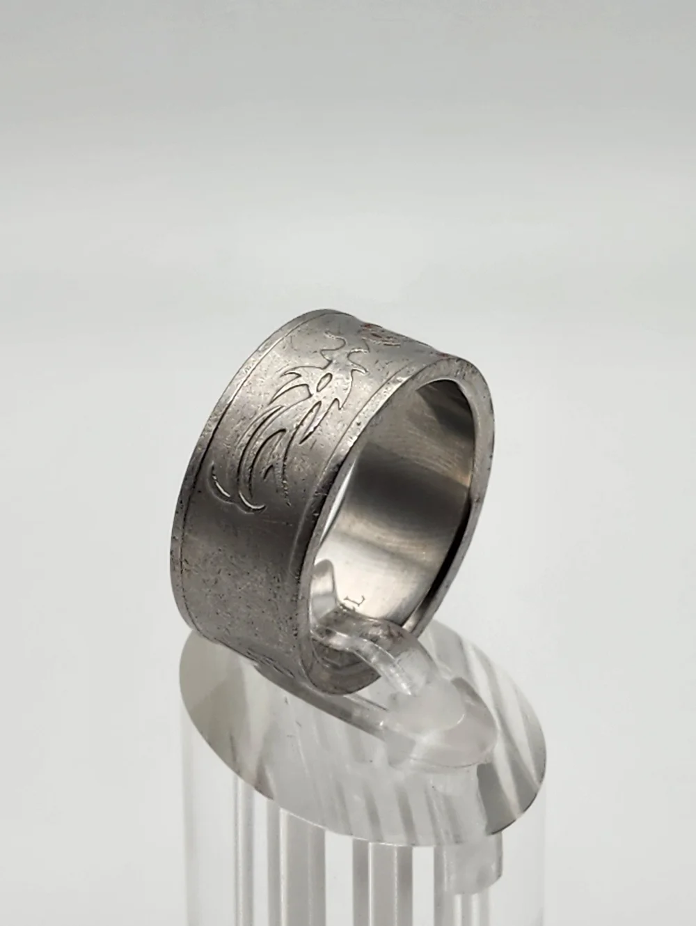 Thick Stainless Steel Silver Tone Band Ring (10)